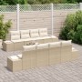 Conjunto de sofá de jardín de 9 piezas con cojines Beige Ratán Sintético von , Outdoor-Sofas - Ref: Foro24-3346991, Preis: 66...