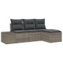 Conjunto de Sofá de Jardín de 4 Piezas con Cojines Gris Poliratán by , Outdoor sofas - Ref: Foro24-3347009, Price: 281,43 €, ...