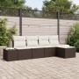 Conjunto de Sofá de Jardín de 5 Piezas con Cojines Ratán Poliéster Marrón by , Outdoor sofas - Ref: Foro24-3347018, Price: 32...
