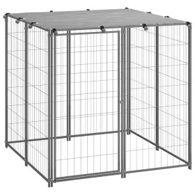 Silver steel dog crate 10x110x110 cm by vidaXL, Dog kennels and fences - Ref: Foro24-150785, Price: 152,19 €, Discount: %