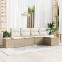 Juego de Sofá de Jardín de 5 Piezas con Cojines Beige Poliratán de , Sofás de exterior - Ref: Foro24-3347021, Precio: 339,63 ...