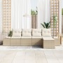 Juego de Sofá de Jardín de 5 Piezas con Cojines Beige Poliratán de , Sofás de exterior - Ref: Foro24-3347021, Precio: 339,63 ...