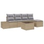 Conjunto de Sofás de Jardín de 6 Piezas con Cojines Ratán Poliéster Negro de , Sofás de exterior - Ref: Foro24-3347030, Preci...