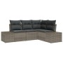 Juego de Sofá de Jardín de 4 Piezas con Cojines Gris Poliratán von , Outdoor-Sofas - Ref: Foro24-3347039, Preis: 310,78 €, Ra...