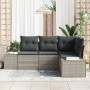 Set de Sofá de Jardín de 4 Piezas con Cojines Gris Claro Poliratán by , Outdoor sofas - Ref: Foro24-3347042, Price: 331,61 €,...