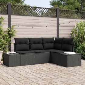 Juego de Sofá de Jardín de 4 Piezas con Cojines de Poliratán Negro von , Outdoor-Sofas - Ref: Foro24-3347043, Preis: 316,87 €...