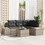 Juego de Sofá de Jardín de 5 Piezas con Cojines Gris Poliratán de , Sofás de exterior - Ref: Foro24-3347052, Precio: 370,34 €