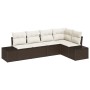 Juego de Sofá de Jardín de 5 Piezas con Cojines Marrón Poliratán by , Outdoor sofas - Ref: Foro24-3347058, Price: 367,01 €, D...