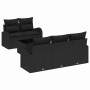 Conjunto de sofá de jardín 6 pcs Negro 55 x 55 x 37 cm