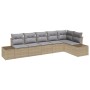 Set de Sofás de Jardín de 6 Piezas con Cojines Beige de Ratán Sintético by , Outdoor sofas - Ref: Foro24-3347080, Price: 437,...