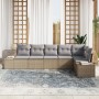 Set de Sofás de Jardín de 6 Piezas con Cojines Beige de Ratán Sintético by , Outdoor sofas - Ref: Foro24-3347080, Price: 437,...