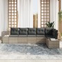 Juego de sofá de jardín de 6 piezas con cojines en ratán sintético gris claro. by , Outdoor sofas - Ref: Foro24-3347082, Pric...