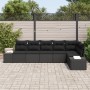 Conjunto de Sofá de Jardín de 6 Piezas con Cojines Negro