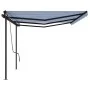 Automatic retractable awning with blue and white poles 6x3 m by vidaXL, Awnings - Ref: Foro24-3070206, Price: 693,22 €, Disco...