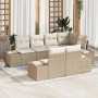 Juego de sofá de jardín de 7 piezas con cojines Beige Ratán Polimérico by , Outdoor sofas - Ref: Foro24-3347101, Price: 575,5...