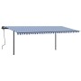 Automatic retractable awning with blue and white poles 6x3 m by vidaXL, Awnings - Ref: Foro24-3070206, Price: 638,50 €, Disco...