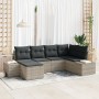 Set de Sofás de Jardín de 6 Piezas con Cojines en Poliratán Gris Claro von , Outdoor-Sofas - Ref: Foro24-3347132, Preis: 438,...