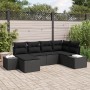Conjunto de Sofá de Jardín Set de 6 Negro Poliratán, Poliéster de , Sofás de exterior - Ref: Foro24-3347133, Precio: 411,15 €...