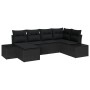 Conjunto de Sofá de Jardín Set de 6 Negro Poliratán, Poliéster de , Sofás de exterior - Ref: Foro24-3347133, Precio: 411,15 €...