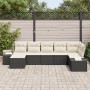 Conjunto de Sofá de Jardín de 7 Piezas con Cojines Negro Poliratán by , Outdoor sofas - Ref: Foro24-3347147, Price: 420,33 €,...