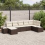Set de Sofá de Jardín de 7 Piezas con Cojines Ratán Marrón by , Outdoor sofas - Ref: Foro24-3347148, Price: 488,31 €, Discoun...