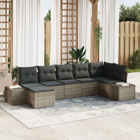 Set de Sofá de Jardín de 7 Piezas con Cojines Gris Poliratán by , Outdoor sofas - Ref: Foro24-3347149, Price: 455,95 €, Disco...