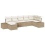 Juego de Sofá de Jardín de 7 Piezas con Cojines Beige Ratán Poliéster by , Outdoor sofas - Ref: Foro24-3347151, Price: 474,04...