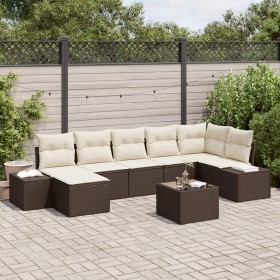 Conjunto de sofá de jardín de 7 piezas con cojines marrón de poliratán by , Outdoor sofas - Ref: Foro24-3347158, Price: 540,4...