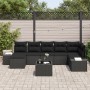 Juego de Sofás de Jardín Juego de 8 Negro Ratán, Poliéster, Acero von , Outdoor-Sofas - Ref: Foro24-3347163, Preis: 514,10 €,...