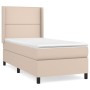Cama box spring con colchón cuero sintético capuchino 90x200 cm