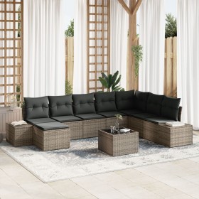 Conjunto de sofá de jardín 9 piezas Gris Ratán de , Sofás de exterior - Ref: Foro24-3347189, Precio: 564,51 €, Descuento: %