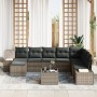Conjunto de sofá de jardín 9 piezas Gris Ratán by , Outdoor sofas - Ref: Foro24-3347189, Price: 564,51 €, Discount: %