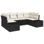 Conjunto de Sofá de Jardín de 6 Piezas con Cojines Negro Ratán Sintético by , Outdoor sofas - Ref: Foro24-3347197, Price: 414...