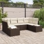 Juego de Sofá de Jardín Juego de 6 Marrón y crema by , Outdoor sofas - Ref: Foro24-3347198, Price: 431,35 €, Discount: %