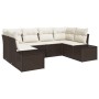 Juego de Sofá de Jardín Juego de 6 Marrón y crema by , Outdoor sofas - Ref: Foro24-3347198, Price: 431,35 €, Discount: %