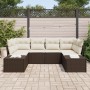 Juego de Sofá de Jardín Juego de 6 Marrón y crema by , Outdoor sofas - Ref: Foro24-3347198, Price: 431,35 €, Discount: %