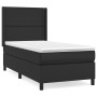 Cama box spring con colchón cuero sintético negro 100x200 cm en Camas y somieres | Comprar online en Foro24