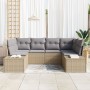 Juego de Sofá de Jardín de 6 Piezas con Cojines Beige de Ratán Poliéster by , Outdoor sofas - Ref: Foro24-3347200, Price: 427...