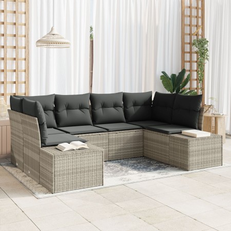 Juego de Sofá de Jardín de 6 Piezas con Cojines Gris Claro Ratán PE by , Outdoor sofas - Ref: Foro24-3347202, Price: 451,12 €...