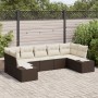 Juego de Sofás de Jardín de 7 Piezas con Cojines Marrón Poliratán von , Outdoor-Sofas - Ref: Foro24-3347208, Preis: 526,07 €,...