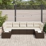 Juego de Sofás de Jardín de 7 Piezas con Cojines Marrón Poliratán von , Outdoor-Sofas - Ref: Foro24-3347208, Preis: 526,07 €,...