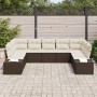Conjunto de Sofá de Jardín Set de 9 Marrón y crema by , Outdoor sofas - Ref: Foro24-3347218, Price: 605,71 €, Discount: %