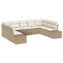 juego de sofá de jardín de 9 piezas con cojines beige de poliratán von , Outdoor-Sofas - Ref: Foro24-3347221, Preis: 619,45 €...