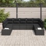 Set de Sofá de Jardín de 9 Piezas con Cojines Negro Ratán de Polietileno von , Outdoor-Sofas - Ref: Foro24-3347223, Preis: 59...