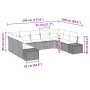 Set de Sofá de Jardín de 9 Piezas con Cojines Negro Ratán de Polietileno von , Outdoor-Sofas - Ref: Foro24-3347223, Preis: 59...