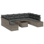 Conjunto de Sofá de Jardín de 9 Piezas con Cojines Negro Poliratán by , Outdoor sofas - Ref: Foro24-3347229, Price: 621,61 €,...