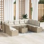 Juego de Sofá de Jardín Conjunto de 10 Beige y crema Ratan, tela von , Outdoor-Sofas - Ref: Foro24-3347231, Preis: 669,31 €, ...