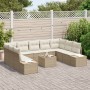 Juego de Sofá de Jardín Conjunto de 10 Beige y crema Ratan, tela von , Outdoor-Sofas - Ref: Foro24-3347231, Preis: 669,31 €, ...
