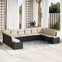 Juego de sofá de jardín de diez piezas con cojines negro poliratán by , Outdoor sofas - Ref: Foro24-3347237, Price: 594,33 €,...