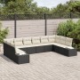 Juego de sofá de jardín de diez piezas con cojines negro poliratán by , Outdoor sofas - Ref: Foro24-3347237, Price: 594,33 €,...